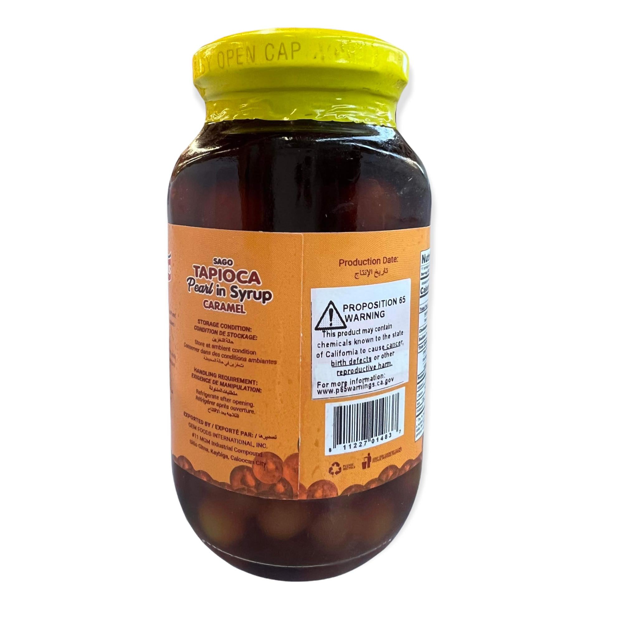 Hot Sale! Buenas Caramel - Flavored Sago Tapioca Pearl in Syrup, 340 G