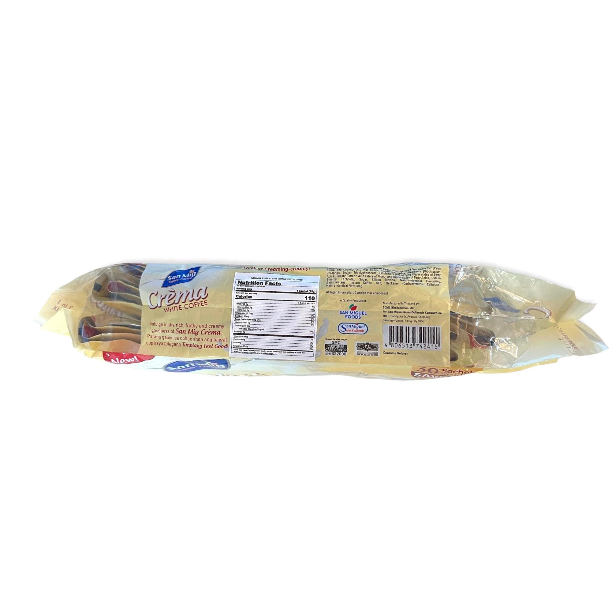 San Mig Super White Coffee Crema - 30 Sachets (750 G)