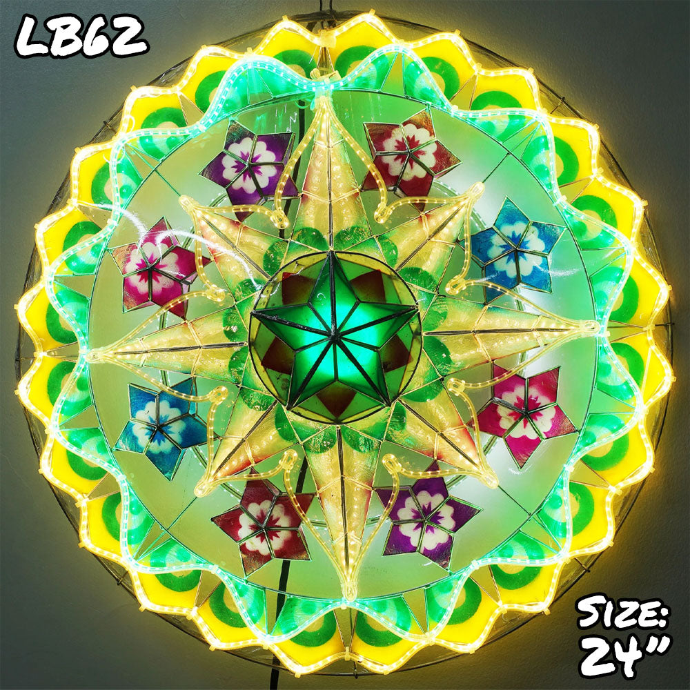 Hot Sale! Philippines Handmade Christmas Capiz Parol Lantern Star in Yellow, Green, White - 24 Inches, 2 KG, 110 V