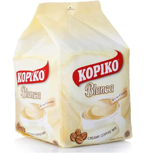 Kopiko Instant 3-in-1 Blanca Creamy Coffee Mix - 10 Sachets (30 G)