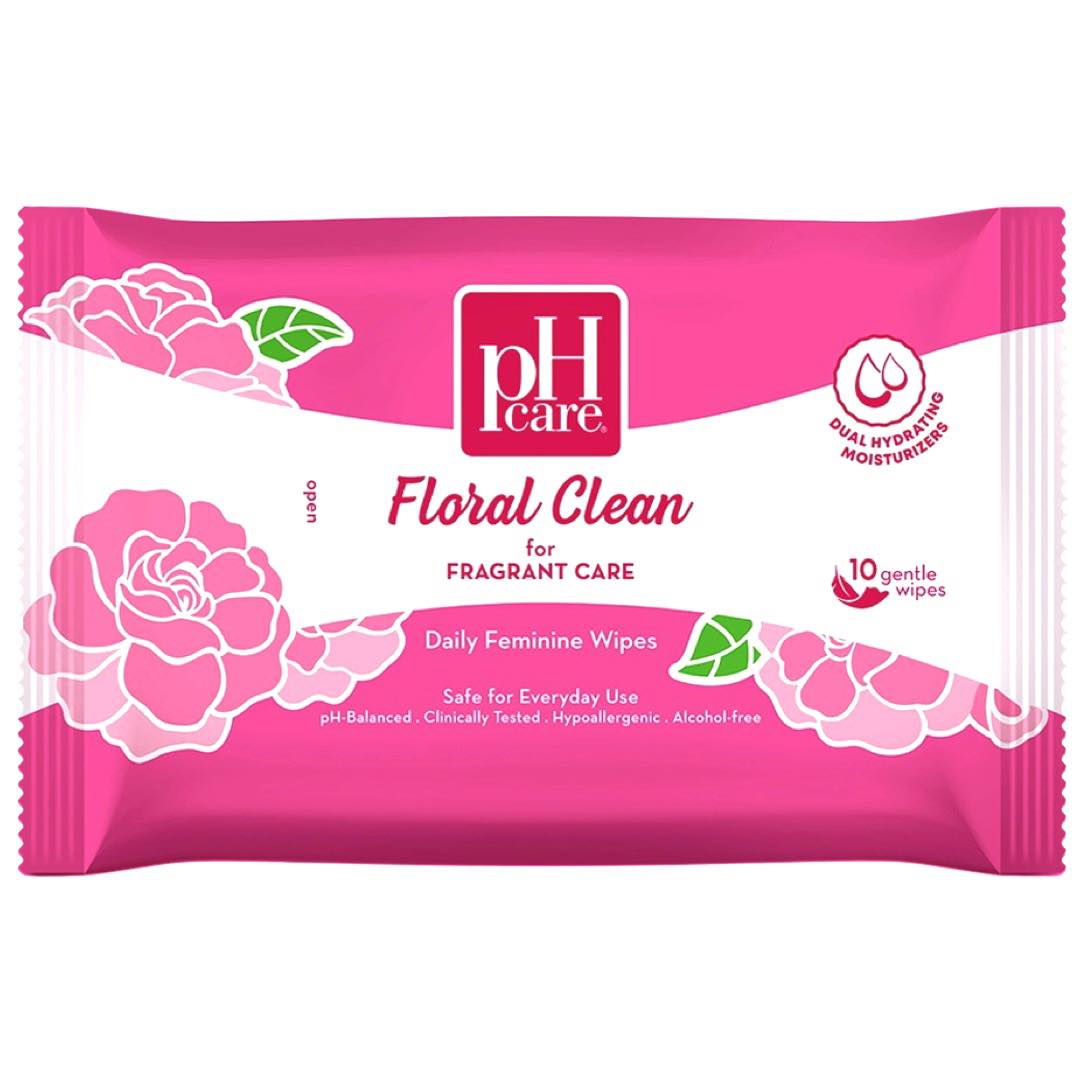 pH Care Daily Feminine Wipes - Floral Scent, Pack of 10