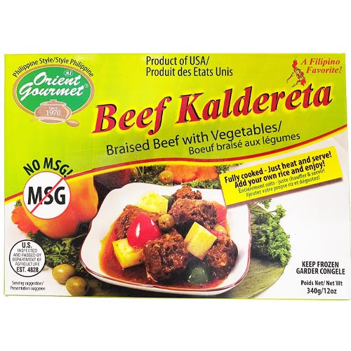 Orient Gourmet - Beef Kaldereta: Fully Cooked Braised Beef with Veggies, Just Heat & Serve! 12 OZ