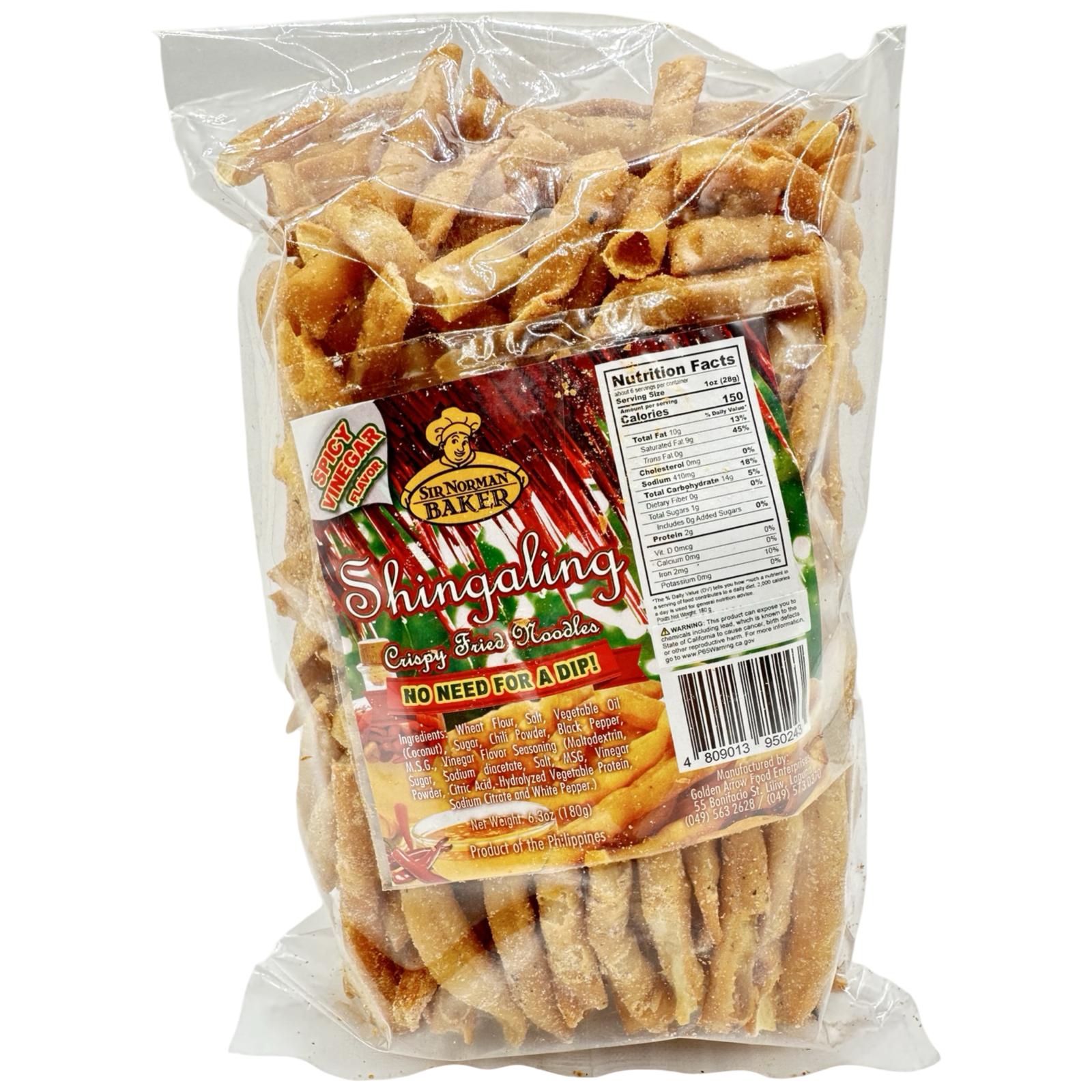 Sir Norman's Baker Shingaling - 180 G of Zesty Spicy Vinegar Flavor