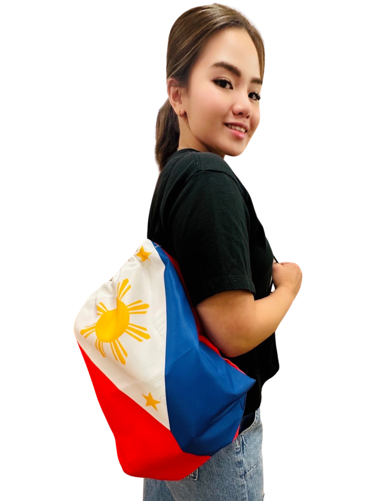 41cm X 32cm Philippines Flag Drawstring Backpack for Adventurous Heritage Display
