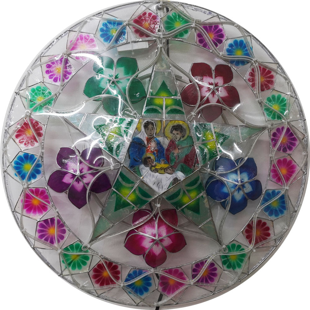 Hot! Philippines Handmade Christmas Capiz Parol Lantern Star - Green/Blue/White, 24 Inches, 2 KG, 110 V