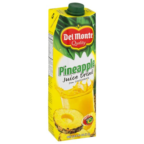 Del Monte 1-Liter 100% Pineapple Juice with Added Vitamin C - A Healthy Treat