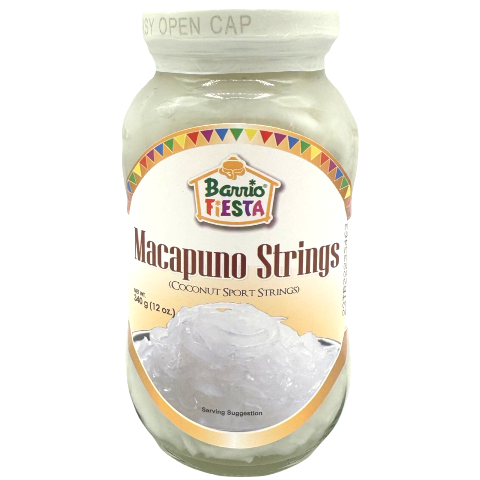 Barrio Fiesta Premium Macapuno Strings - 340 G Jar for Sweet Tropical Desserts