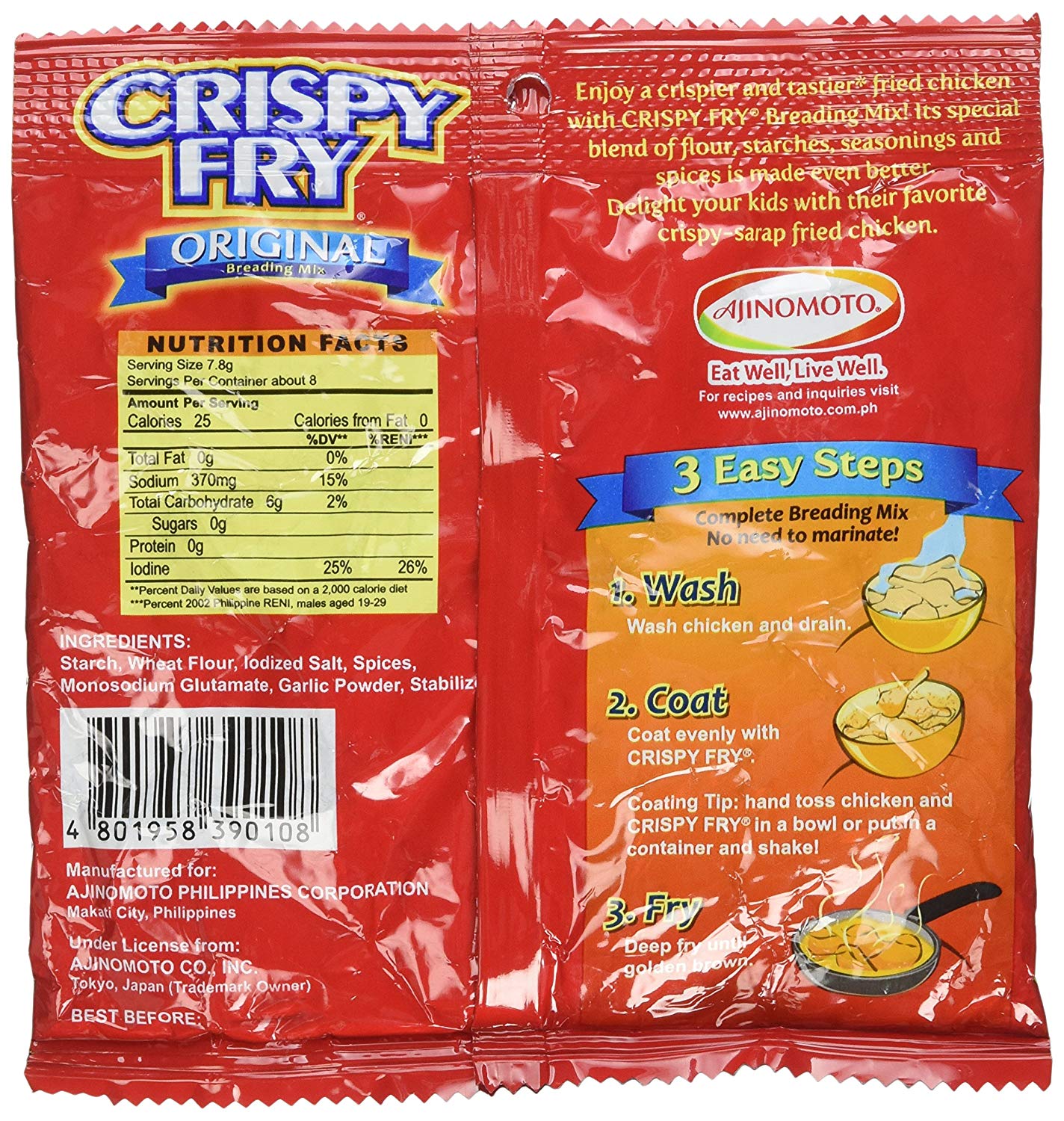Ajinomoto Crispy Fry Original Breading Mix - Ideal for Perfectly Battered Dishes
