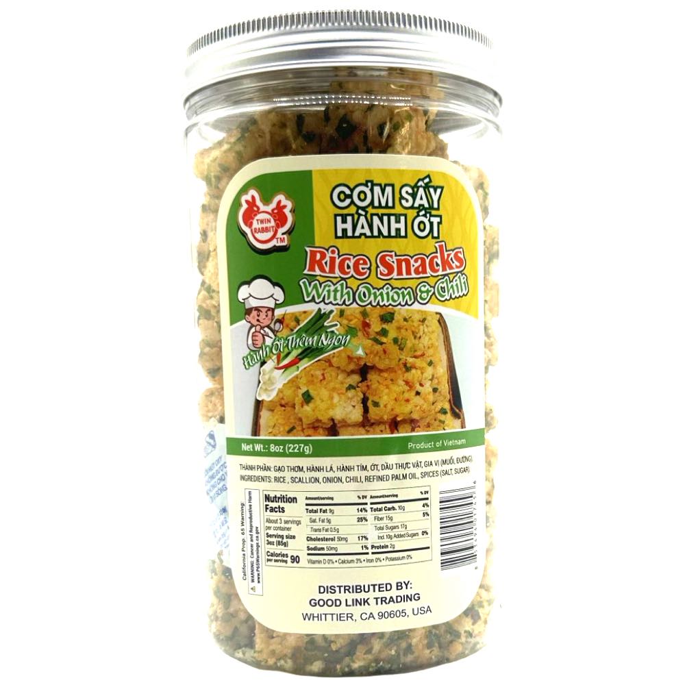 Twin Rabbit Onion & Chili Flavored Rice Snacks - 8 OZ, A Tasty Treat