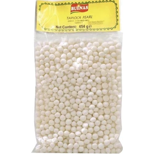 Buenas White Tapioca Pearl (SAGO) - Big Size, 16 OZ - Ideal for Bubble Tea and Desserts
