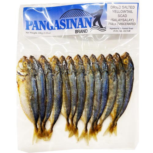 Pangasinan Brand - 100G Dried Salted Fully Eviscerated Yellowtail Scad (SalaySalay) - Exclusive Deal