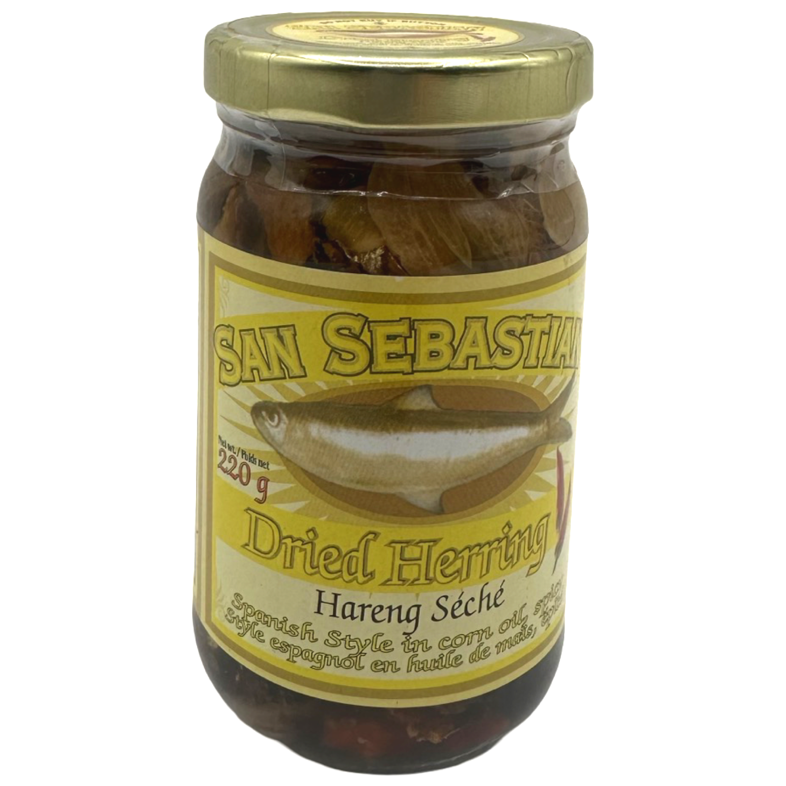 Spicy Spanish-Style Dried Herring in Corn Oil - 220 G | San Sebastian Delicacy