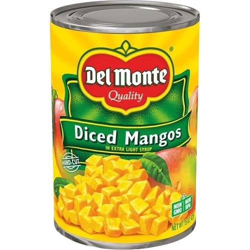 Del Monte 15 OZ Diced Mangos in Light Syrup - Ideal for Healthy Snacking