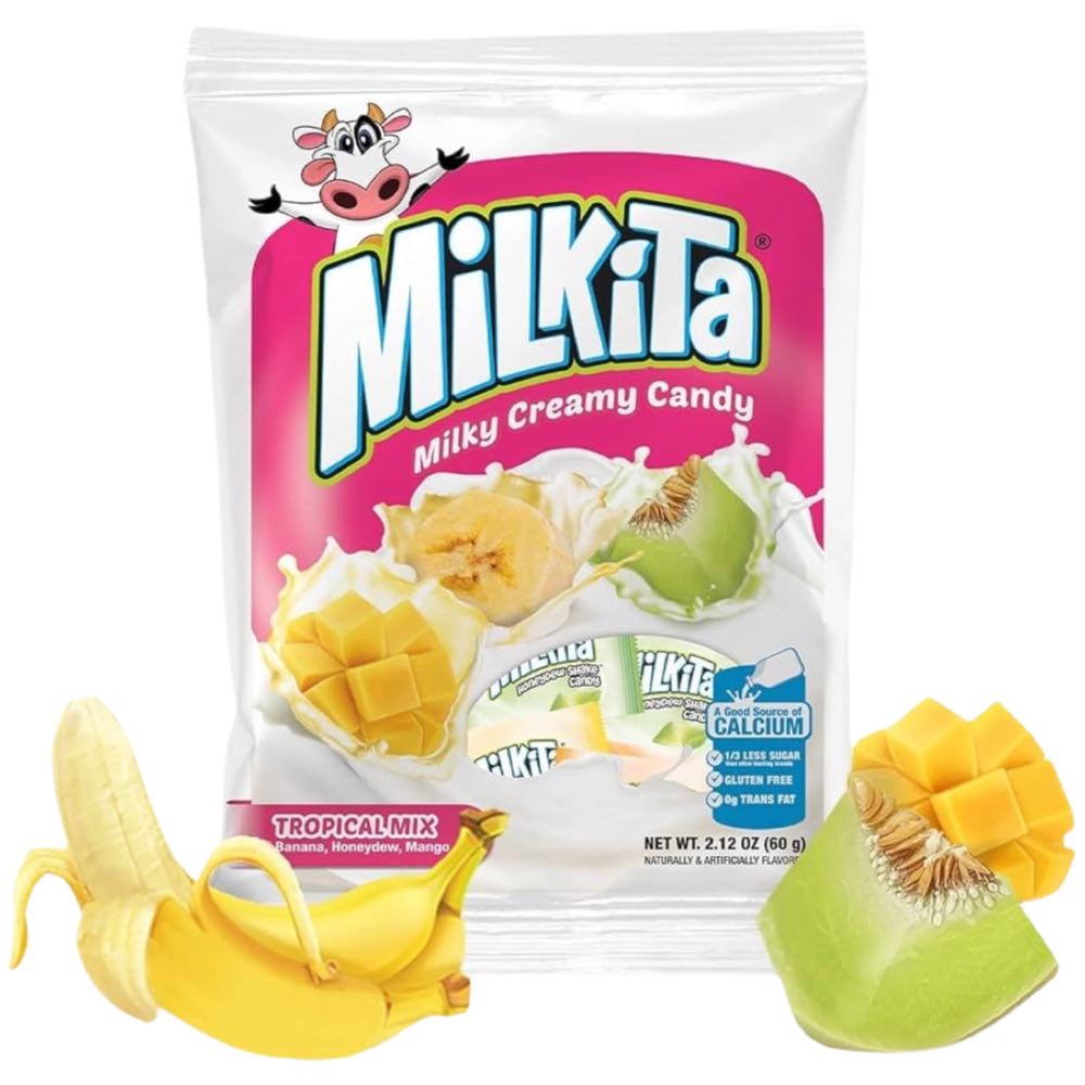 Special Offer! Milkita Tropical Mix Milky Creamy Candies - Banana, Honeydew & Mango, 60 G