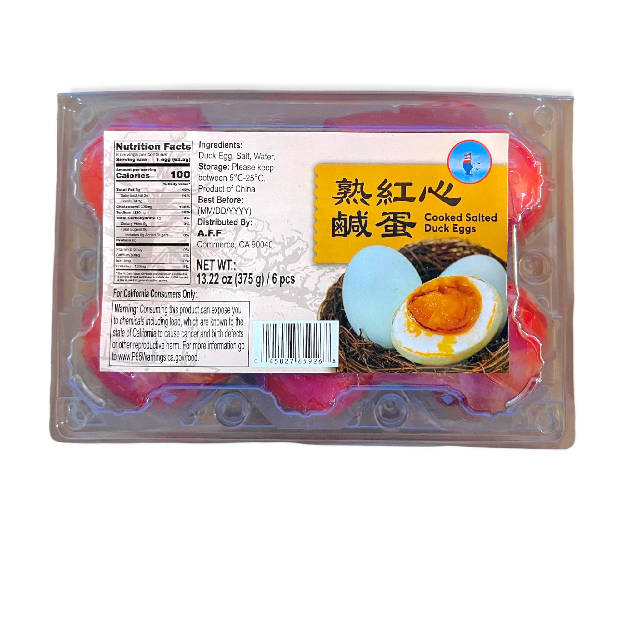 Hocean Cooked Salted Duck Eggs - Itlog Na Pula, 6pcs 375G - Tasty Deal