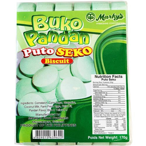 Marky's 170 G Buko Pandan Flavored Puto Seko Biscuits - Great Tasting Treat