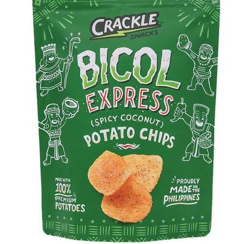 Hot Deal! Crackle Snacks Bicol Express Spicy Coconut Potato Chips - 60G