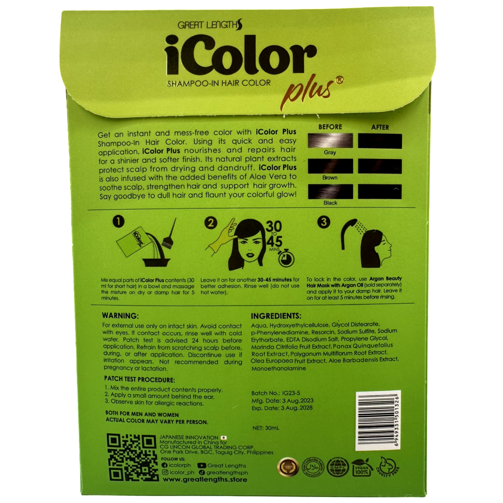iColor Plus Dark Brown 30 ML Shampoo-In Hair Color for Bold Look