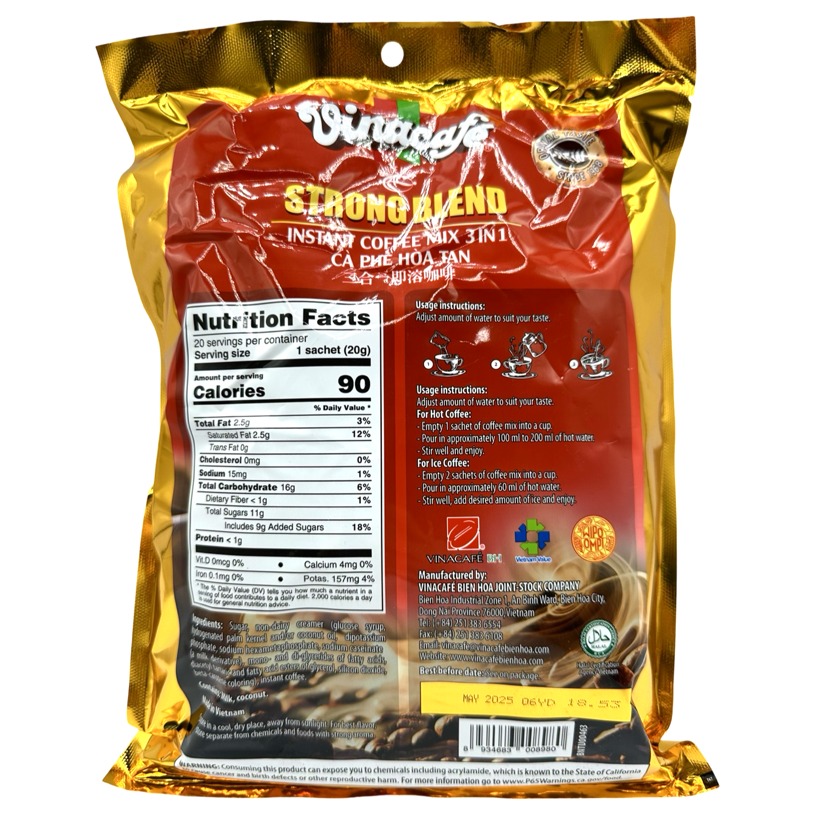 Vinacafe 3-in-1 Instant Coffee Strong Blend - 400 G Special Offer