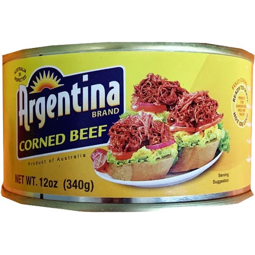 12 OZ Can of Delicious Argentina Corned Beef with Long Shreds - Yellow, Perfect for Filipino Breakfast