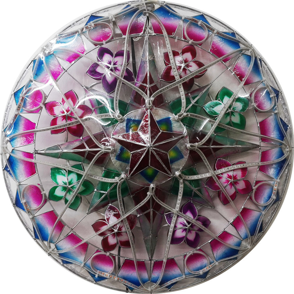 24-Inch Philippines Handmade Capiz Parol Star Lantern in Green, Red, Purple - 2 KG, 110V