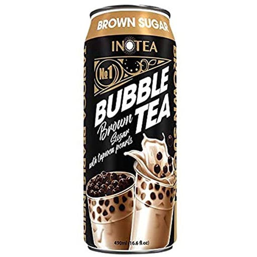Inotea Brown Sugar Bubble Tea with Tapioca Pearls - 16.6 FL OZ - On-the-Go Delight