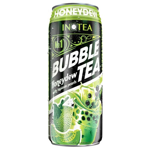 Inotea Honeydew Bubble Tea with Tapioca Pearls - 16.6 FL OZ (On-the-Go Delight)