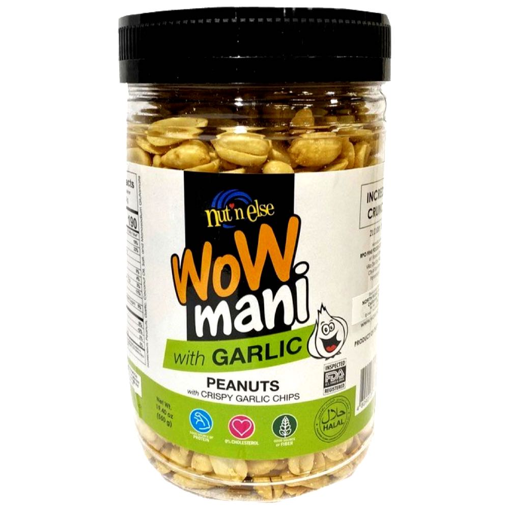 Nut n Else - Garlic-Infused Peanuts with Crispy Garlic Chips - 550 G, Incredibly Crunchy Snack!