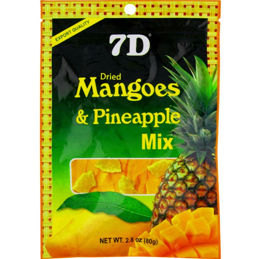 7D - 80G All - Natural Dried Mix of Mangoes and Pineapples