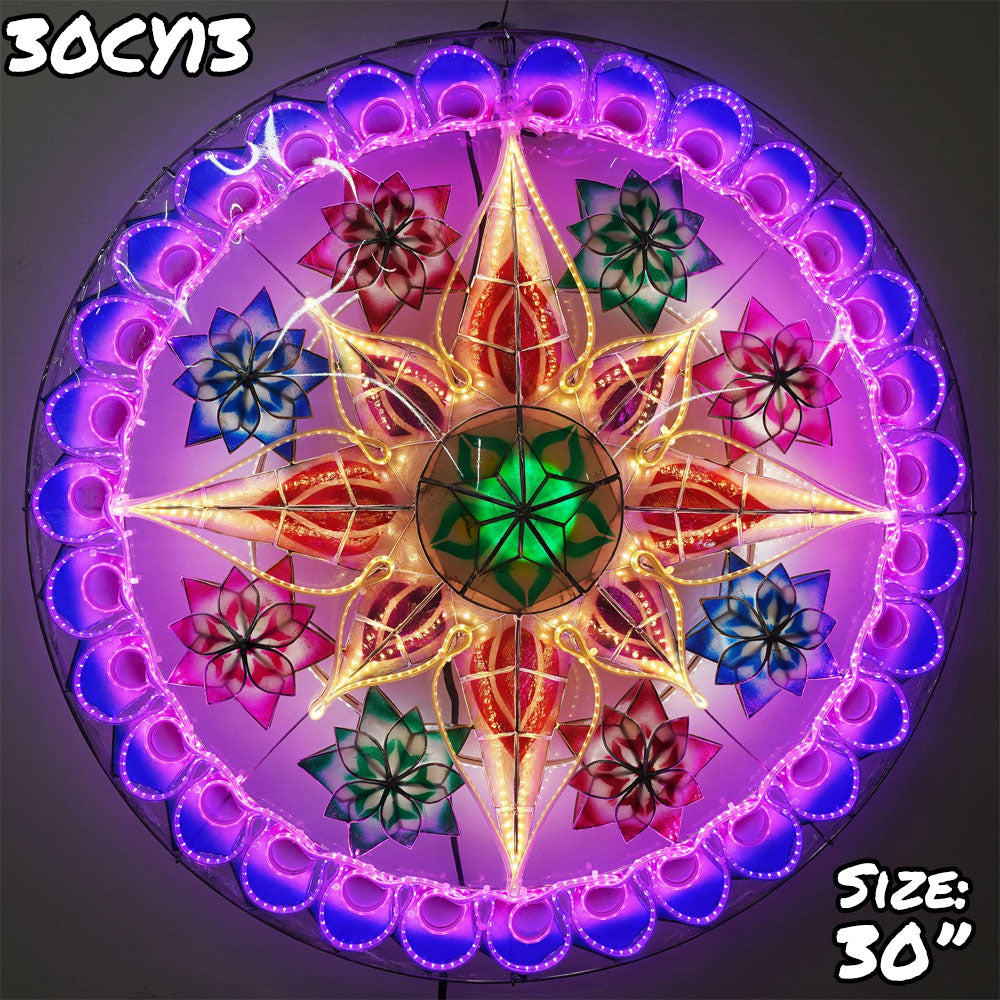 Hot Sale! Philippines Handmade Capiz Shell Christmas Star Lantern (Tala) in Purple, Blue, Yellow, White - 30 Inches
