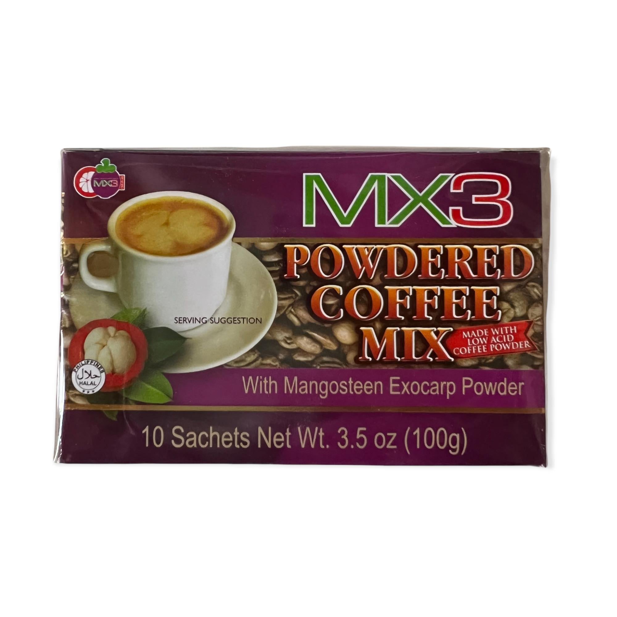 MX3 - Premium Powdered Coffee Mix with Mangosteen Exocarp Extract - 10 Sachets