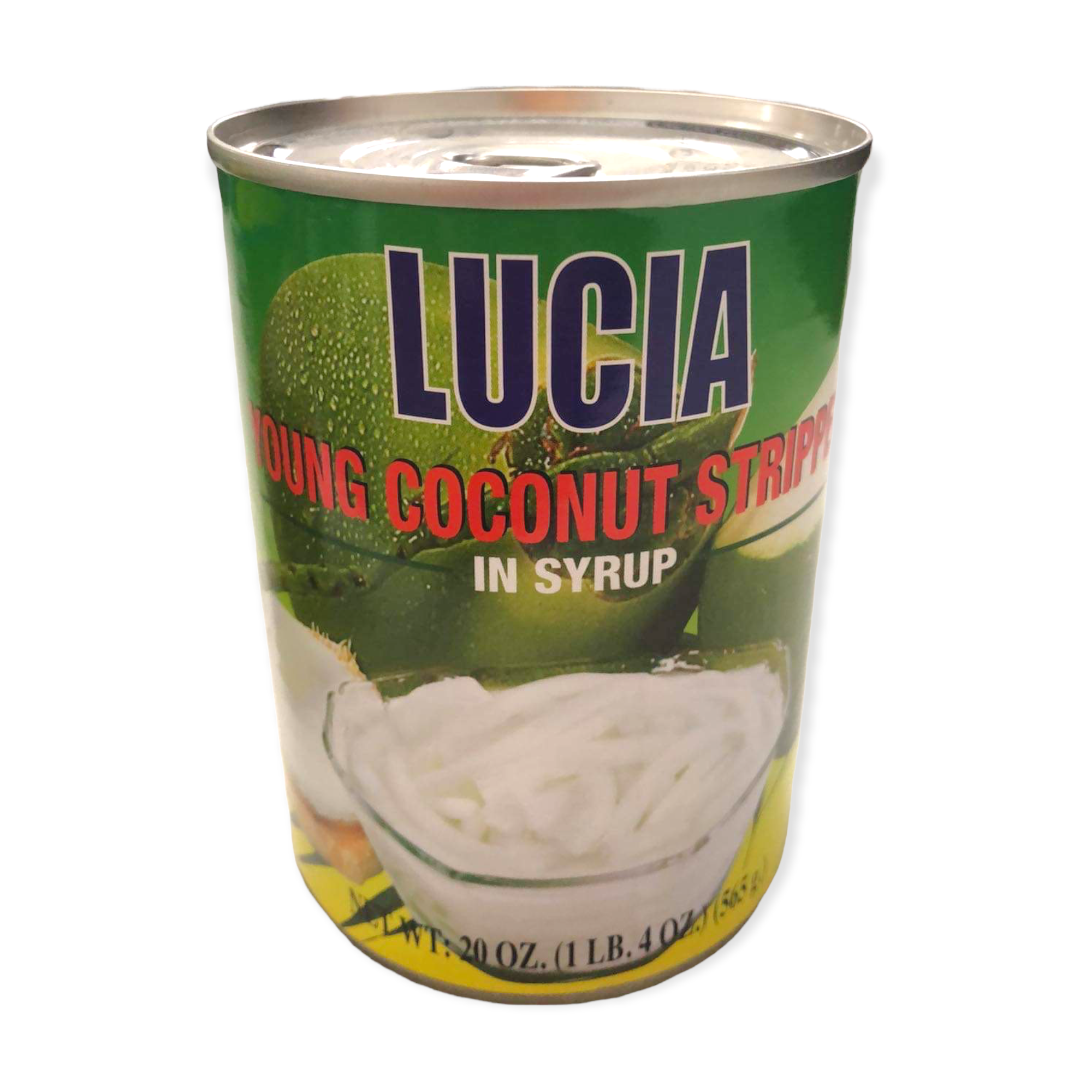 Lucia - 20 OZ Can of Delicious Young Coconut Meat Stripped and Packed in Syrup