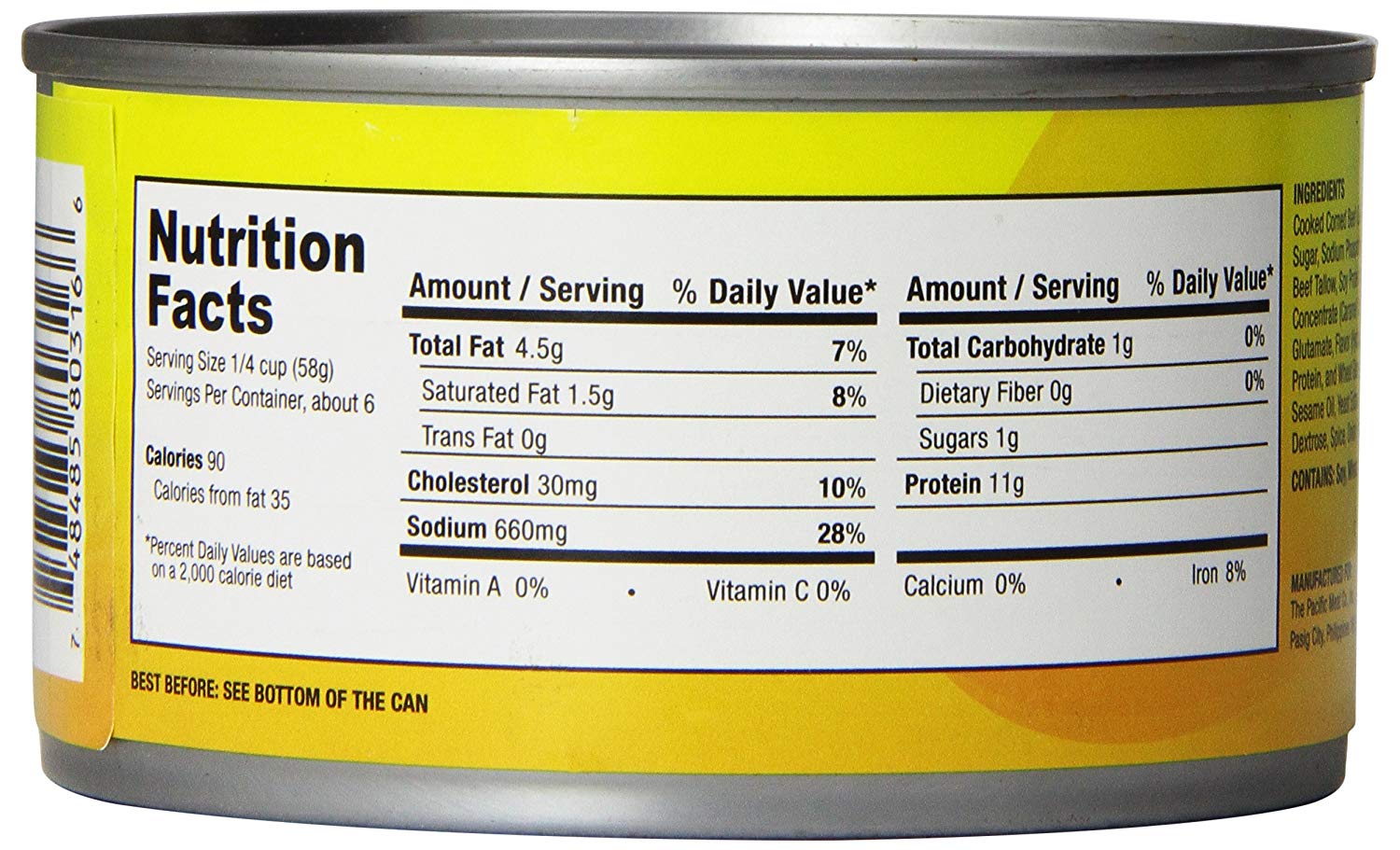 12 OZ Can of Delicious Argentina Corned Beef with Long Shreds - Yellow, Perfect for Filipino Breakfast