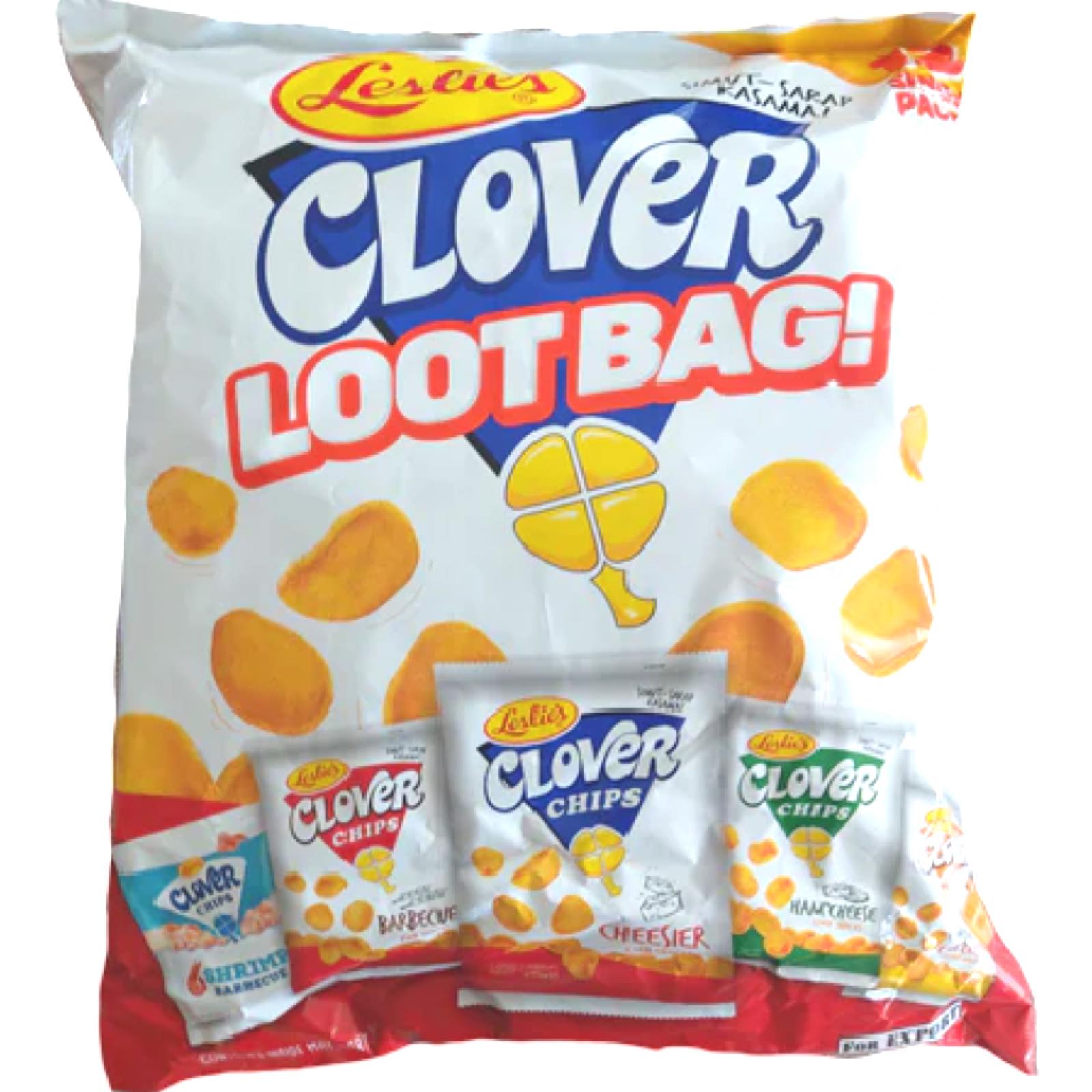 Leslies Clover Loot Bag: 5 Flavors - Shrimp BBQ, BBQ, Cheese, Ham & Cheese, Chili - 382G Snack Pack