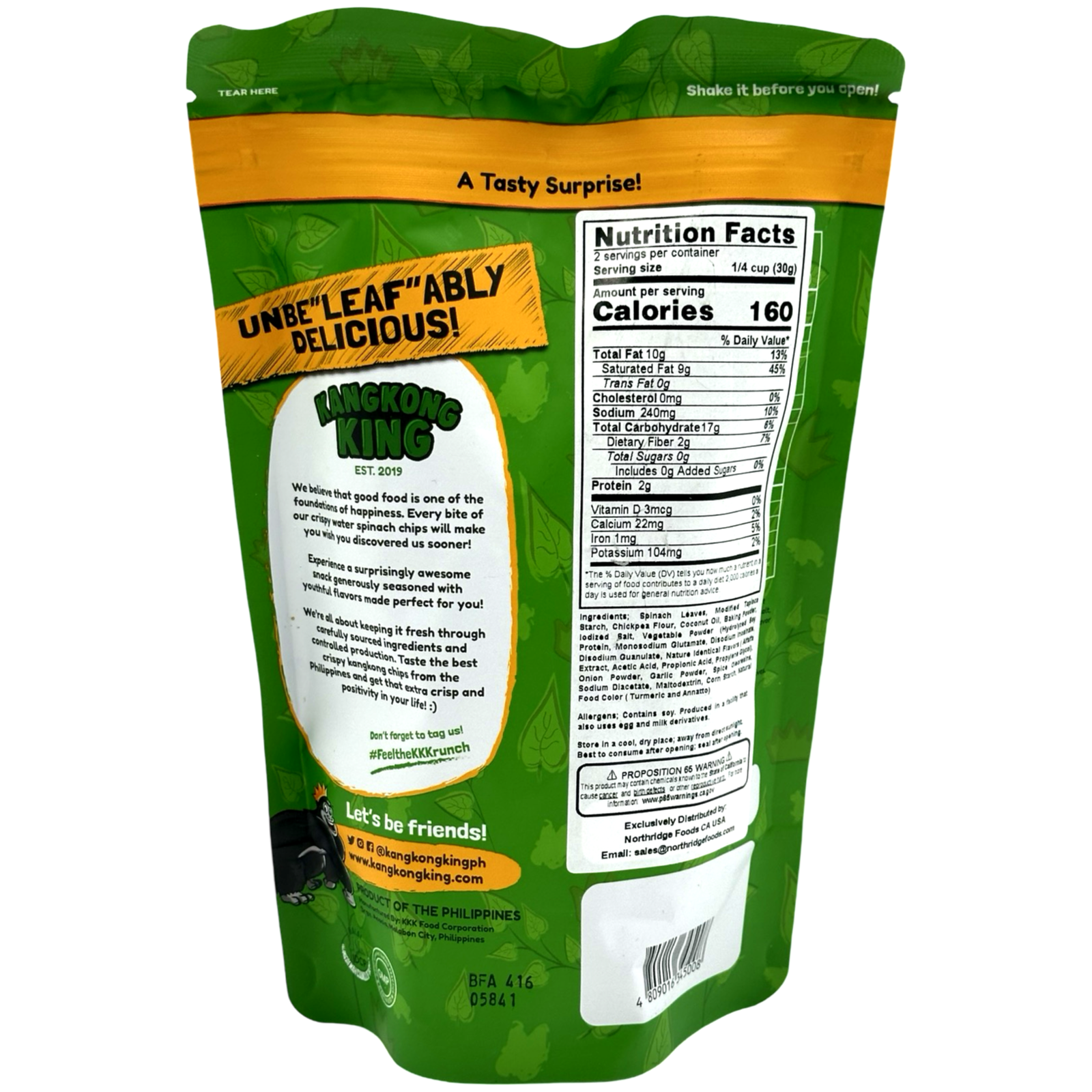 KangKong King - Original Crispy Fried Water Spinach Chips - 60 G