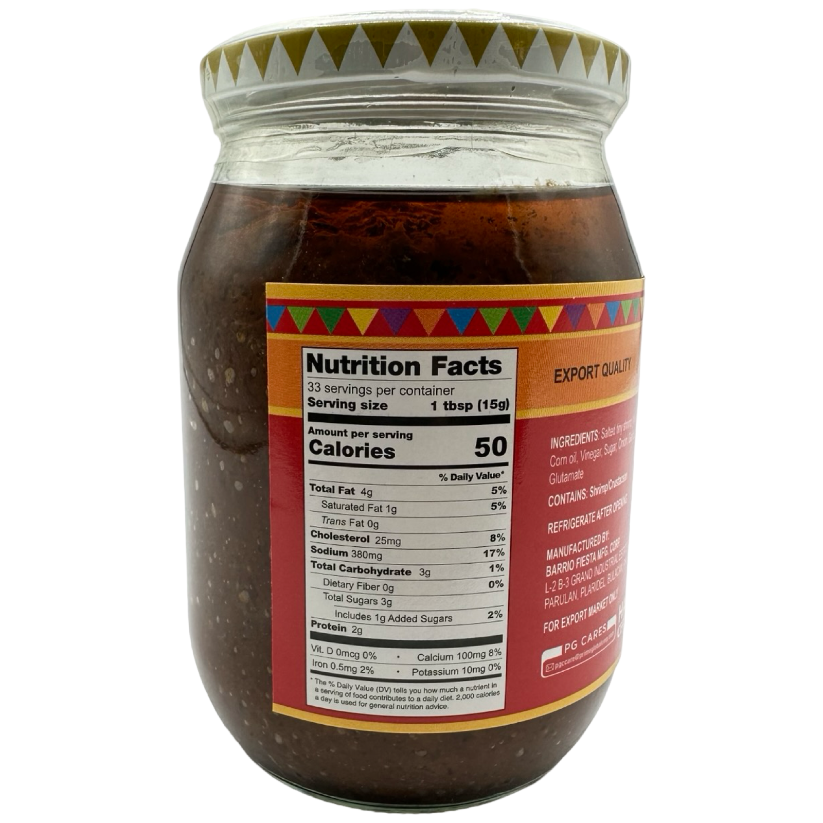 Barrio Fiesta Regular Big 500G Sauteed Shrimp Paste - Ginisang Bagoong - Perfect for Various Dishes
