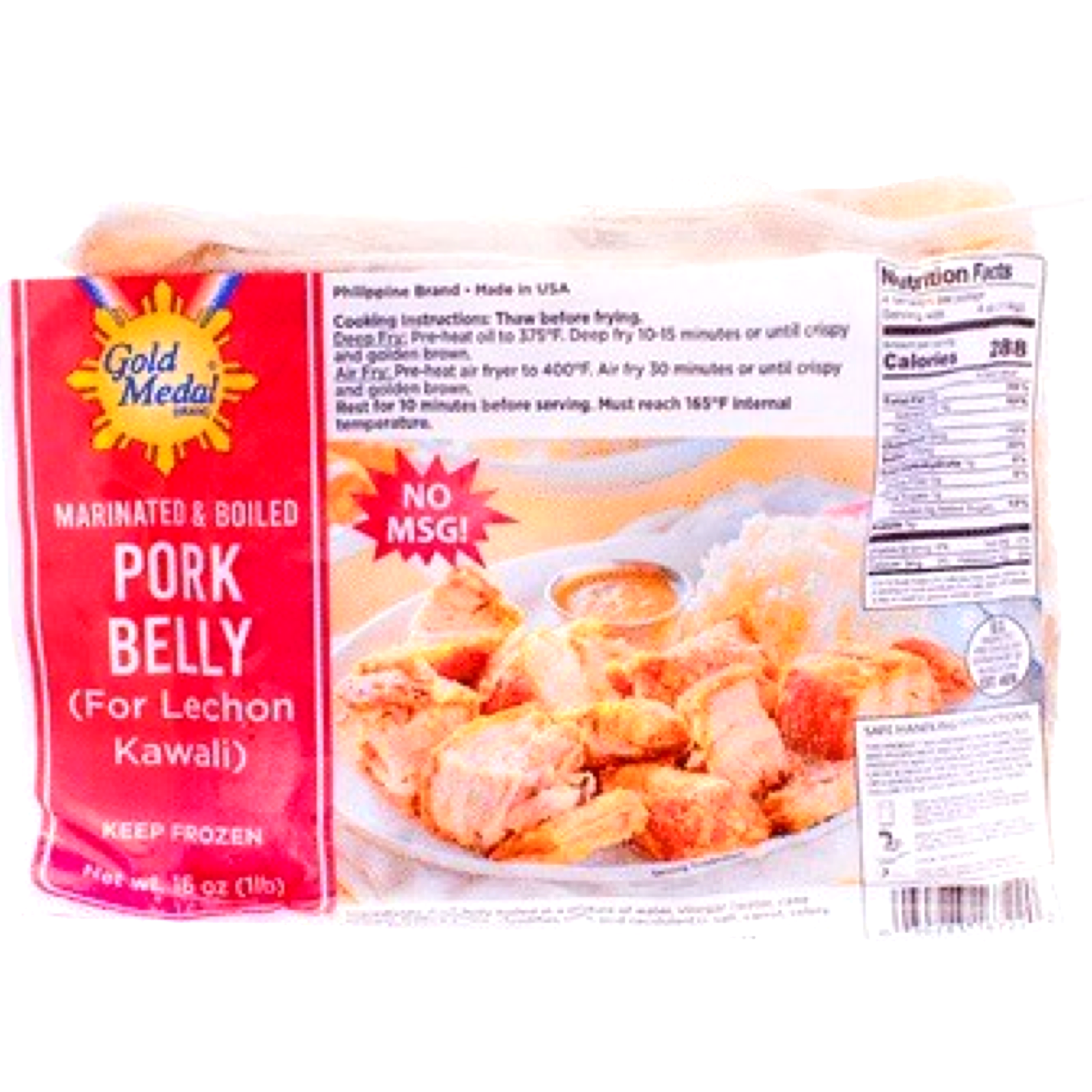 Gold Medal Marinated Pork Belly (For Lechon Kawali) - 16 OZ, Ready To Fry