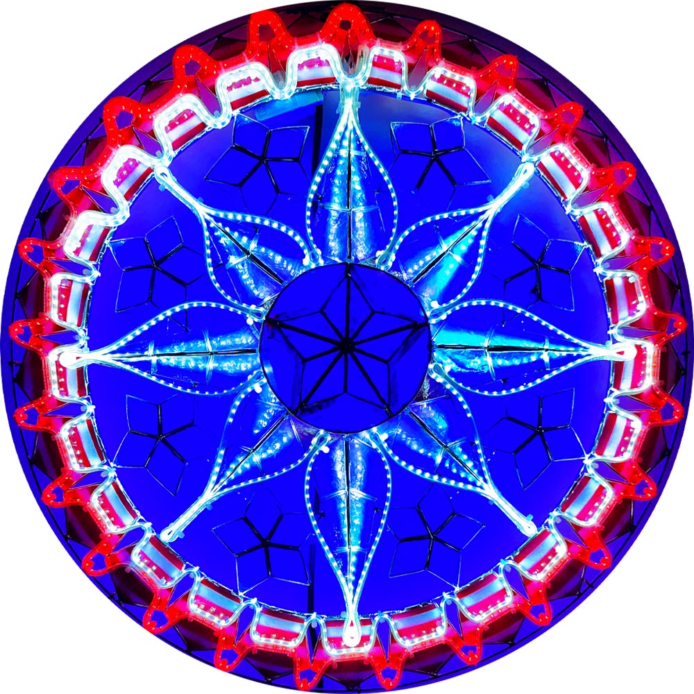 Hot! Philippines Handmade Christmas Capiz Parol Star Lantern - Red/White/Blue LED Show, 24 Inches, 2 KG, 110V