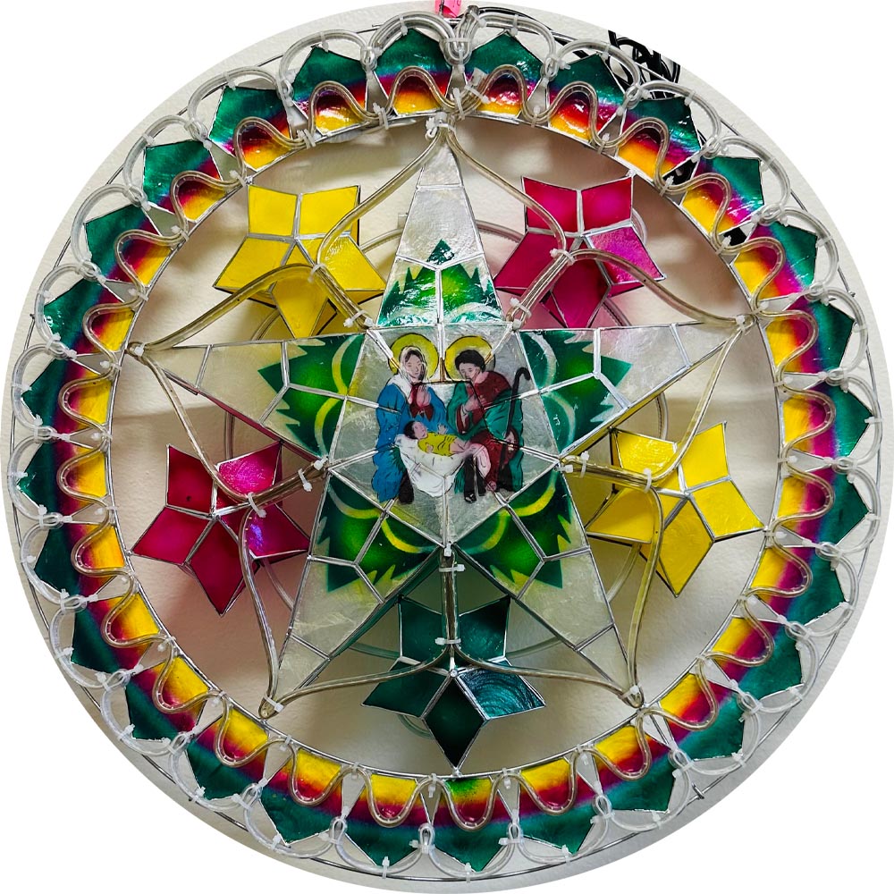 Hot Sale! Philippines Handmade Capiz Parol Lantern Star with LED Show - 24 Inches, 2 KG, 110 V