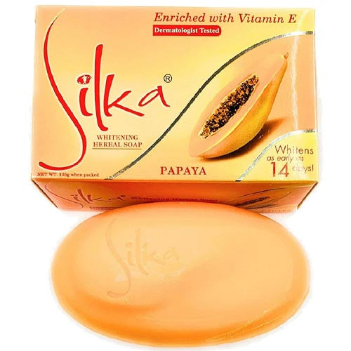 Silka Herbal Papaya Soap Enriched with Vitamin E - 135 G