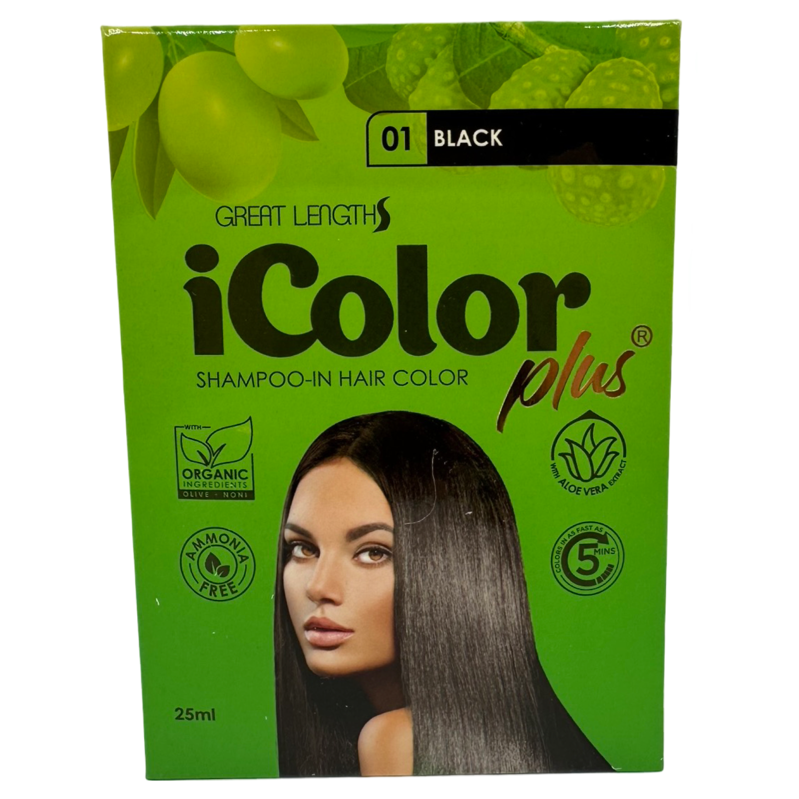 iColor Plus - 25 ML Black Shampoo-In Hair Color for Bold Look