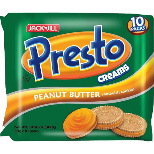 Great Deal! Jack 'n Jill Presto Creams Peanut Butter Sandwich Cookies - 10 Packs (300 G)