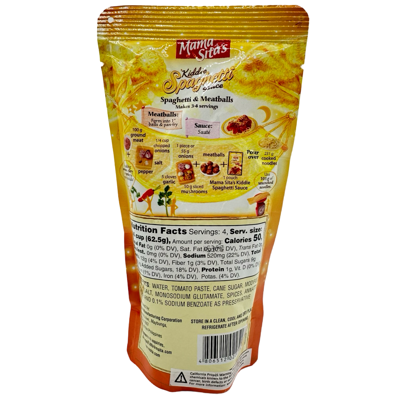 Mama Sita's Special Offer! 250G Kiddie-Friendly Spaghetti Sauce for Home Cooking