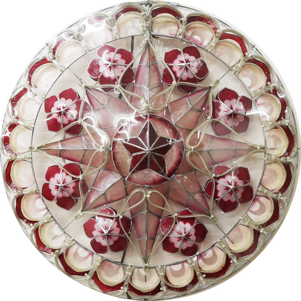 Hot Sale! Philippines Handmade Red/White Christmas Capiz Parol Lantern Star (24 Inches, 2 KG, 110 V)