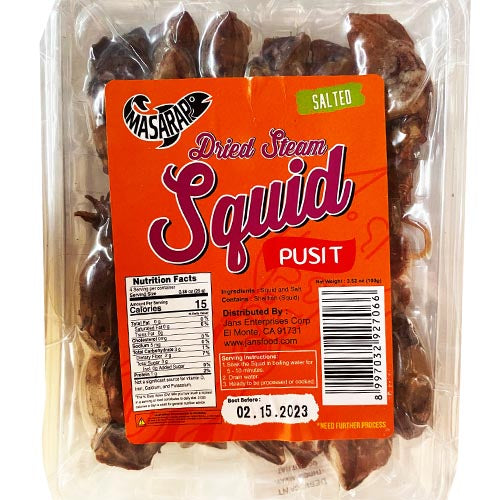 Delicious 3.52 OZ Dried Steam Squid Pusit