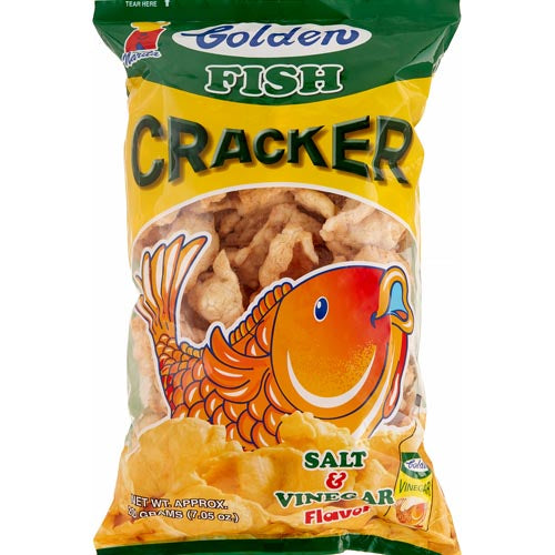 200G Golden Fish Crackers with Irresistible Salt and Vinegar Flavor - A Must - Try Snack!
