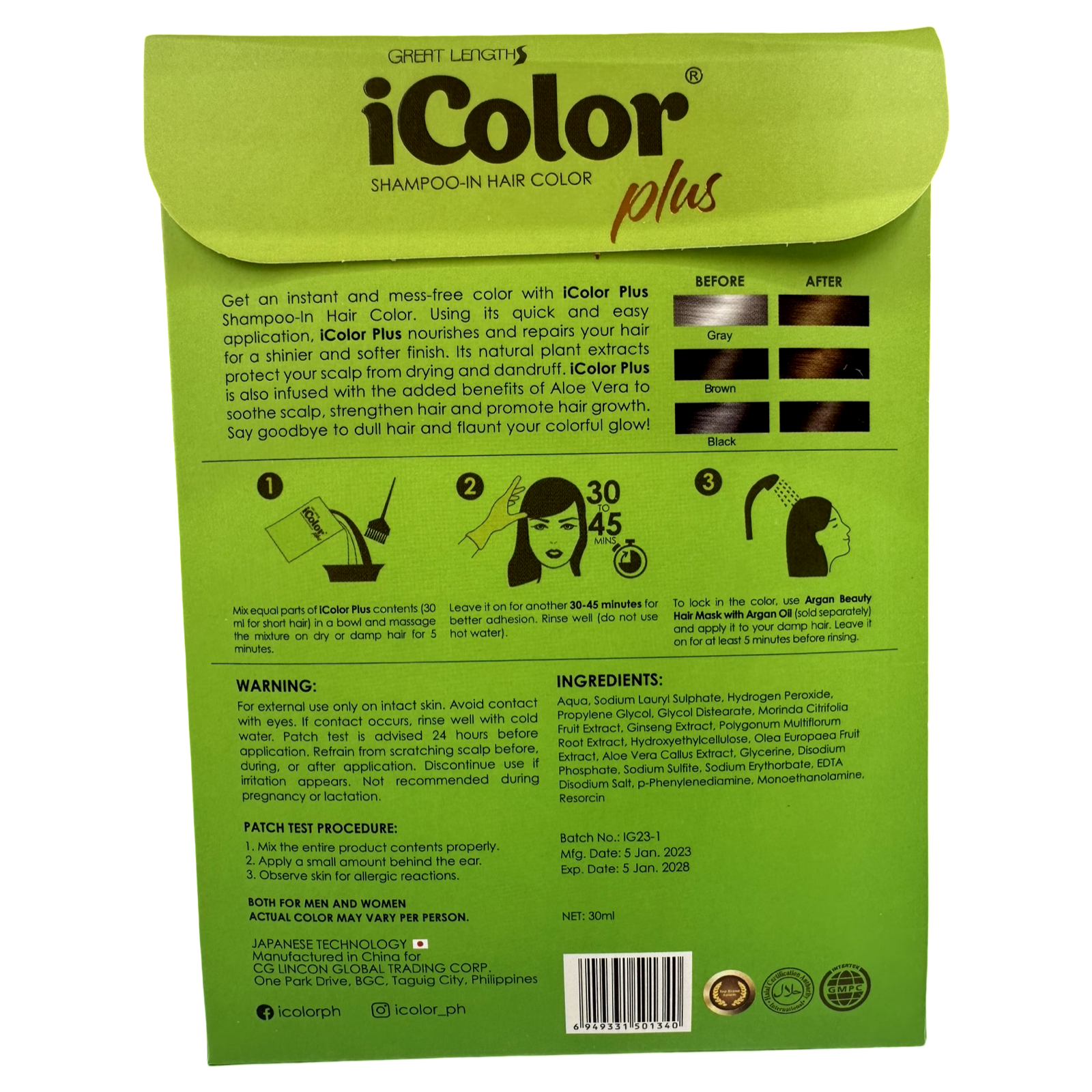 Hot Deal! iColor Plus Shampoo-In Hair Color for Light Brown Hair - 30 ML