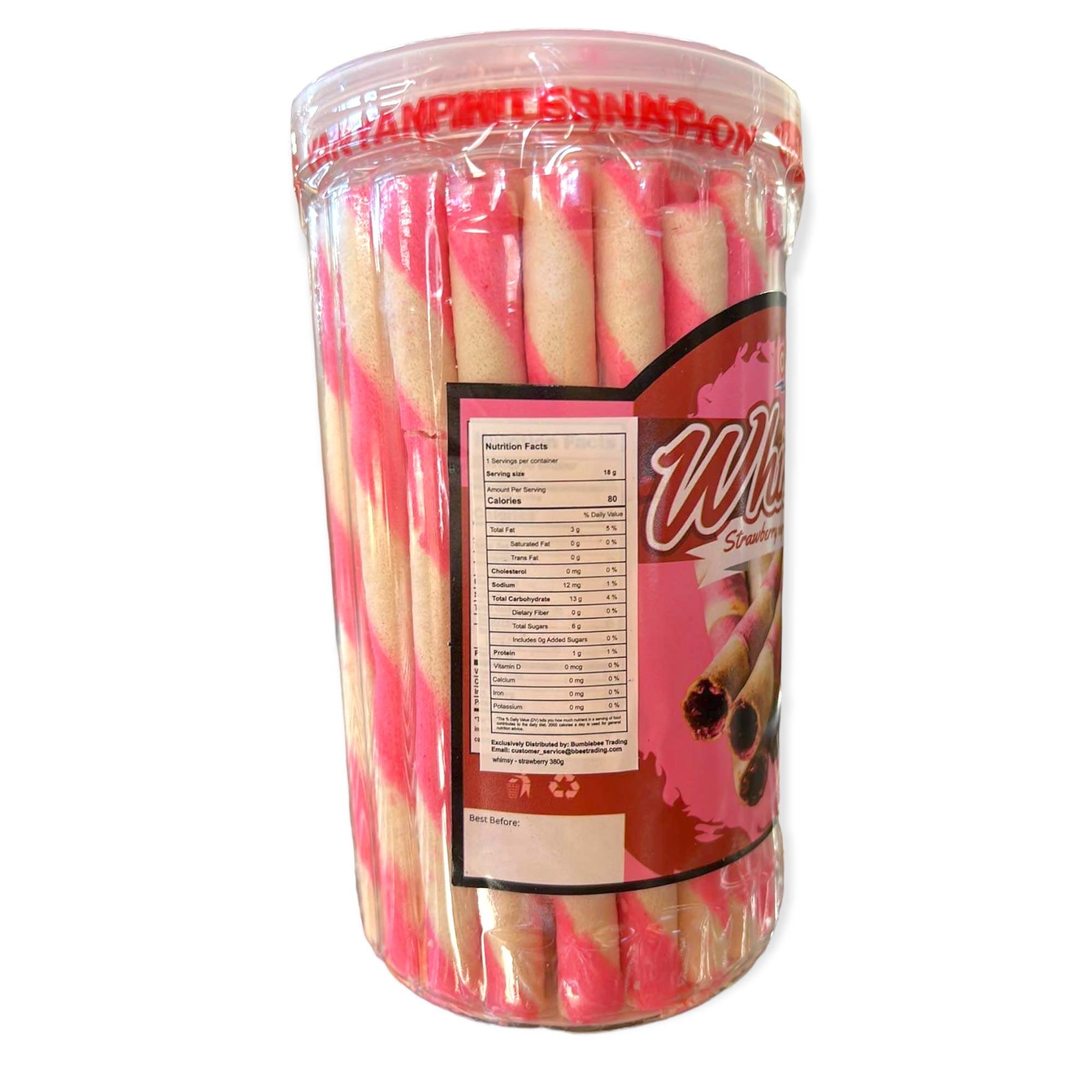 Hot Deal! Whimsy Strawberry Flavored Wafer Sticks - A Tasty Snack, 380 G
