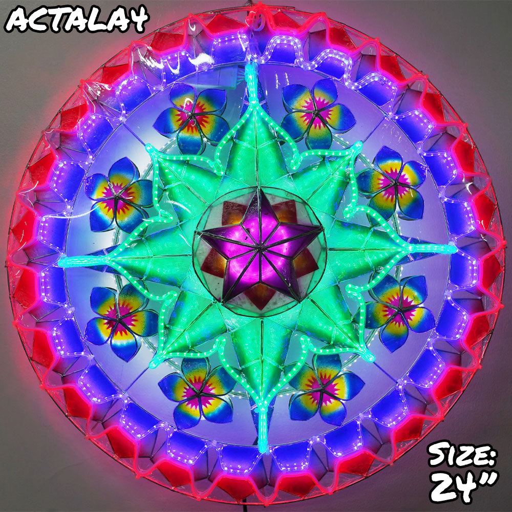 Hot! Philippines Handmade Christmas Capiz Parol Lantern Star - Green/Blue/Red, 24 Inches, 2 KG, 110 V