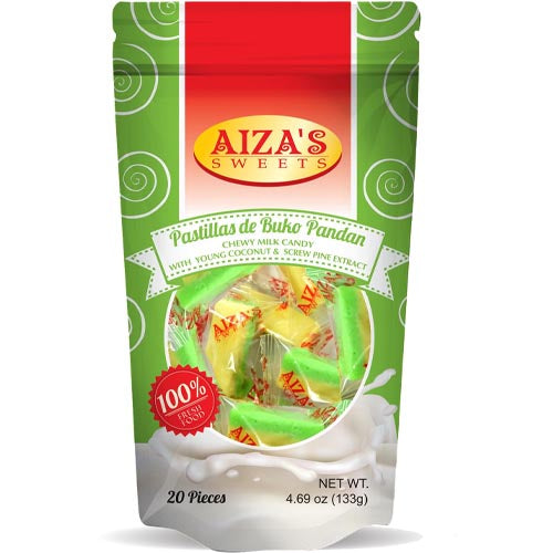 Aiza's Chewy Pastillas de Buko Pandan Milk Candy - 20 Pieces, 133 G (Hot Deal!)